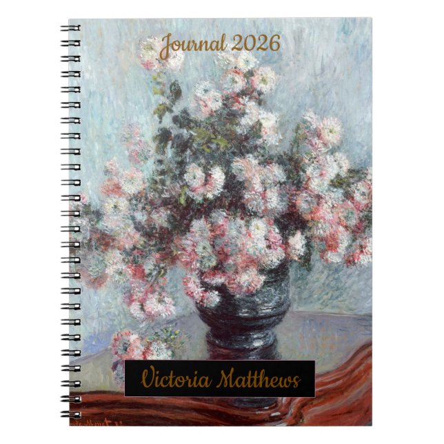 Caderno Espiral impressionista personalizado vida flor still  (Frente)
