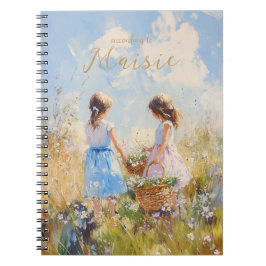 Caderno Espiral Impressionista Wildflower Meadow Girls