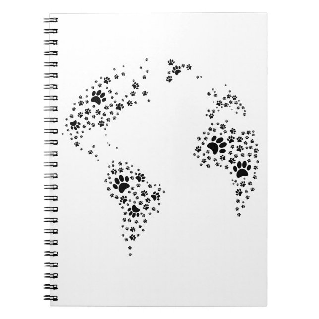 Caderno Espiral Impressões de pássaros do Atlas Mundial (Frente)