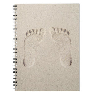 Caderno Espiral Impressões descalços na areia