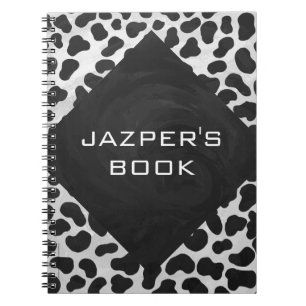 Caderno Espiral Impressões em Preto e Branco de Monograma de Dálma