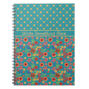 Caderno Espiral Impressões Florais Chic Retro no Bloco de Notas Pe