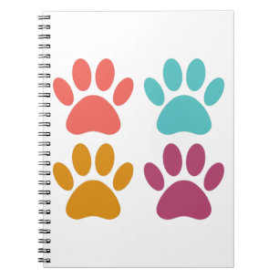 Caderno Espiral Impressões Legal de pata de cães
