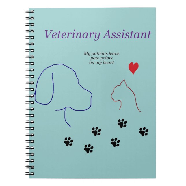 Caderno Espiral Impressões veterinários da Assistente-Pata em meu (Frente)