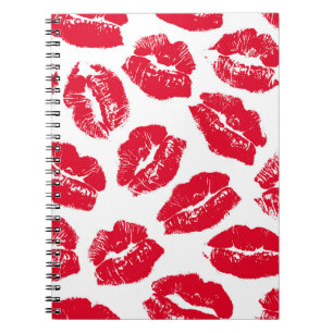 Caderno Espiral Imprint Kiss Red Lábios: Vintage sem costura