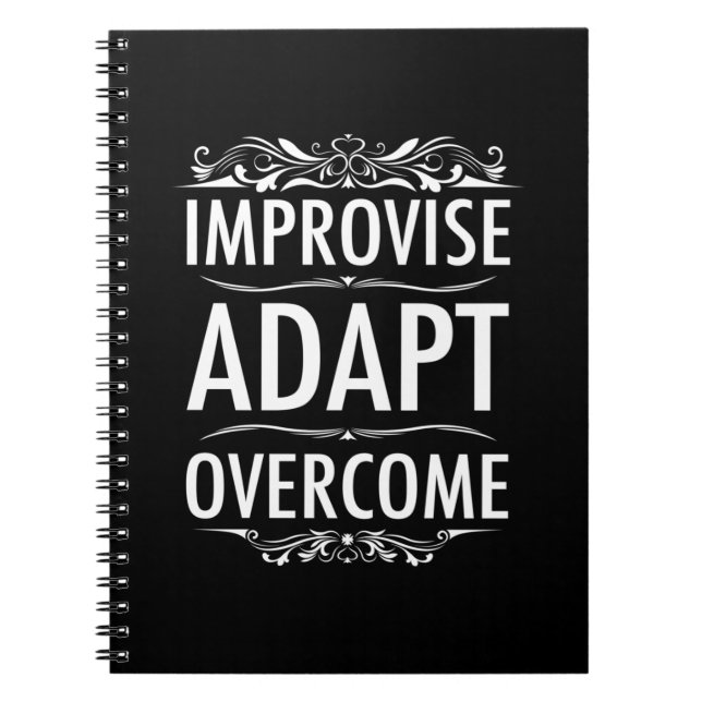 Caderno Espiral Improvise Adapt Overcome (Frente)