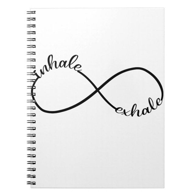 Caderno Espiral Inalar Símbolo de Infinidade de Exalar T-Shirt Yog (Frente)