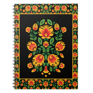 Caderno Espiral 💛 🧡 ❤️ Incrível Folk Wycinanki