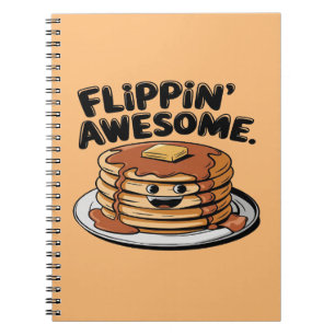 Caderno Espiral Incrível Pancake Stack Engraçado Café da Manhã