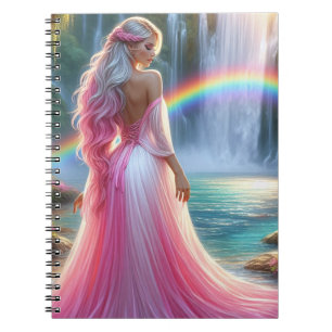 Caderno Espiral Incrível Pastel rosa-dama e Rainbow