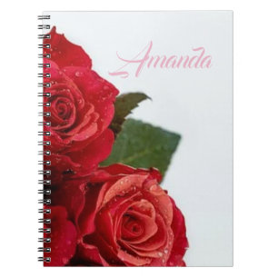 Caderno Espiral Incrível Rosas vermelhas belíssimas e românticas