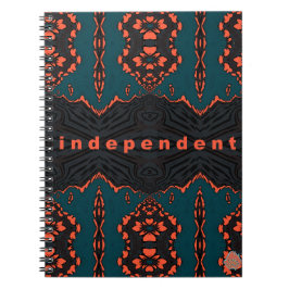 Caderno Espiral Independente e Orgulhoso em Verde e Laranja