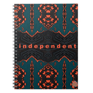 Caderno Espiral Independente e Orgulhoso em Verde e Laranja