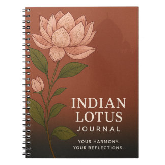 Caderno Espiral Indian Lotus Journal: Nature-Inspired Notebook for
