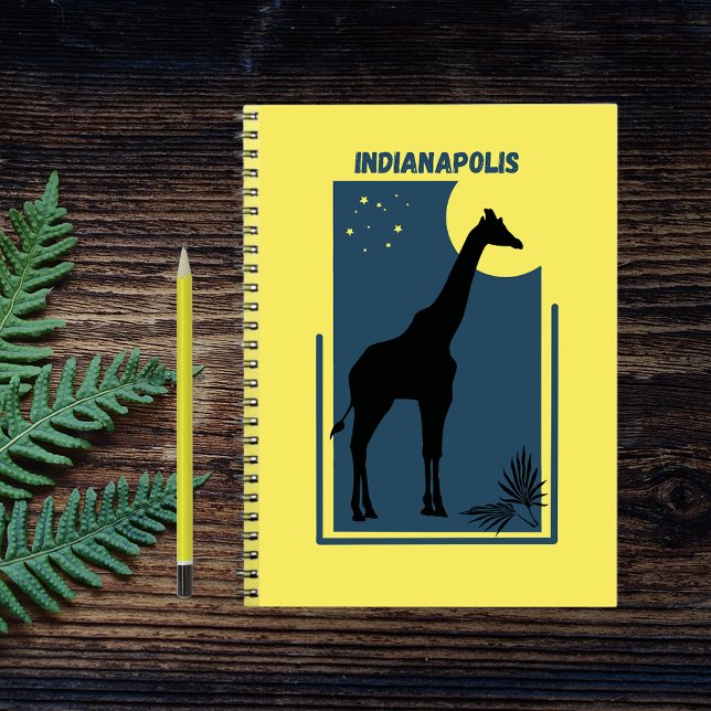 Caderno Espiral Indianapolis Zoo Indiana Vintage Giraffe (Criador carregado)
