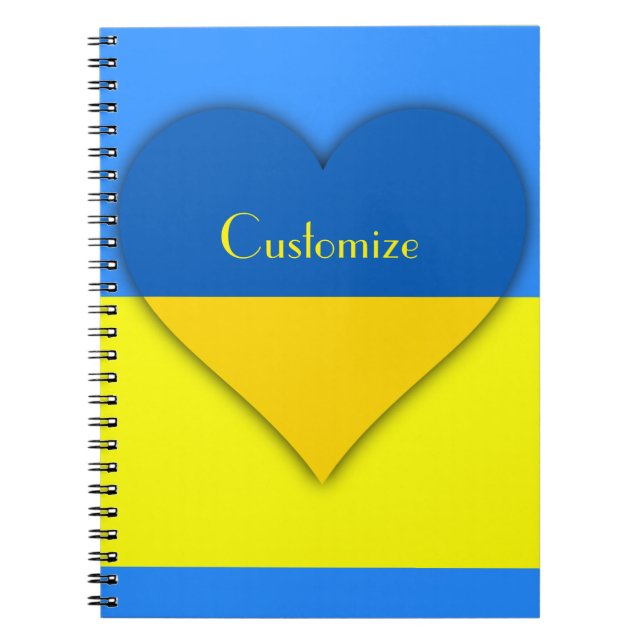 Caderno Espiral Indicador da Ucrânia Blue Yellow Thunder_Cove (Frente)