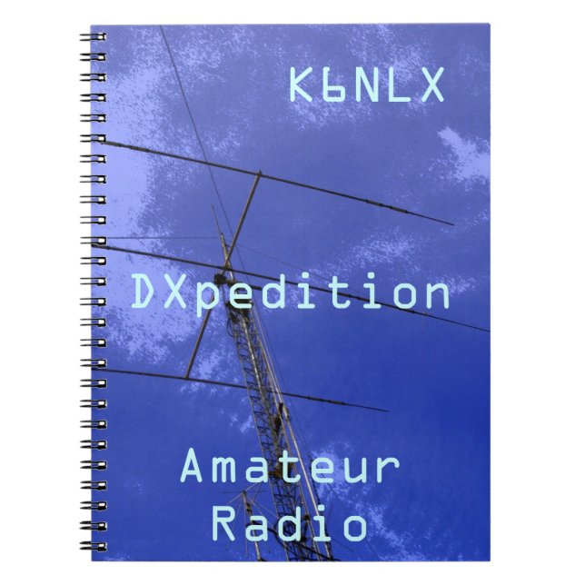 Caderno Espiral Indicativo de chamada rádio amador DXpedition (Frente)