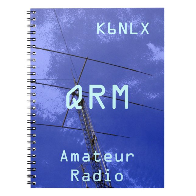 Caderno Espiral Indicativo de chamada rádio amador QRM (Frente)