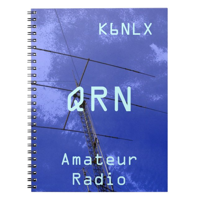 Caderno Espiral Indicativo de chamada rádio amador QRN (Frente)