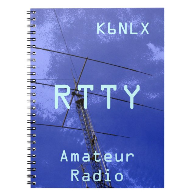 Caderno Espiral Indicativo de chamada rádio amador RTTY (Frente)