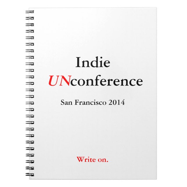 Caderno espiral Indie de UnConference - escreva (Frente)