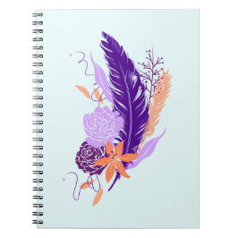 Caderno Espiral Indigo Feather Bloom