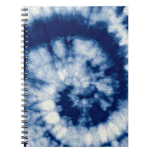 Caderno Espiral Indigo Round. Bohemian Tie Dye. Blue Roll Psychede (Frente)