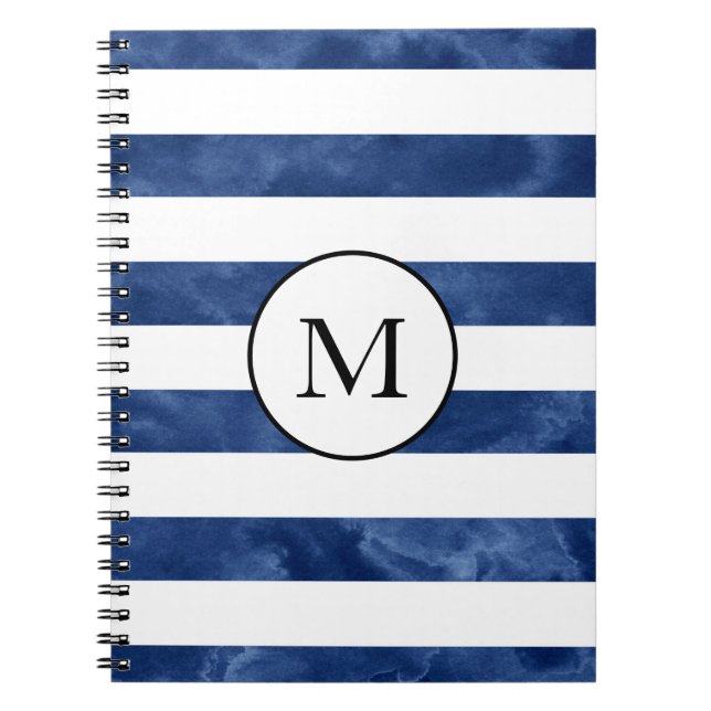 Caderno Espiral Indigo Watercolor Stripes (Frente)