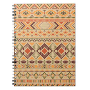 Caderno Espiral Índio peruano: Tribal Geométrico Sem Olhos
