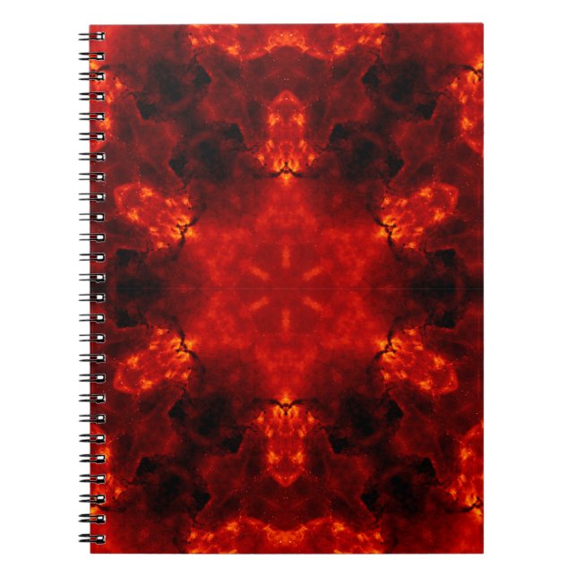 Caderno Espiral Inferno Nexus - Arte Caleidoscópica Fiery (Frente)