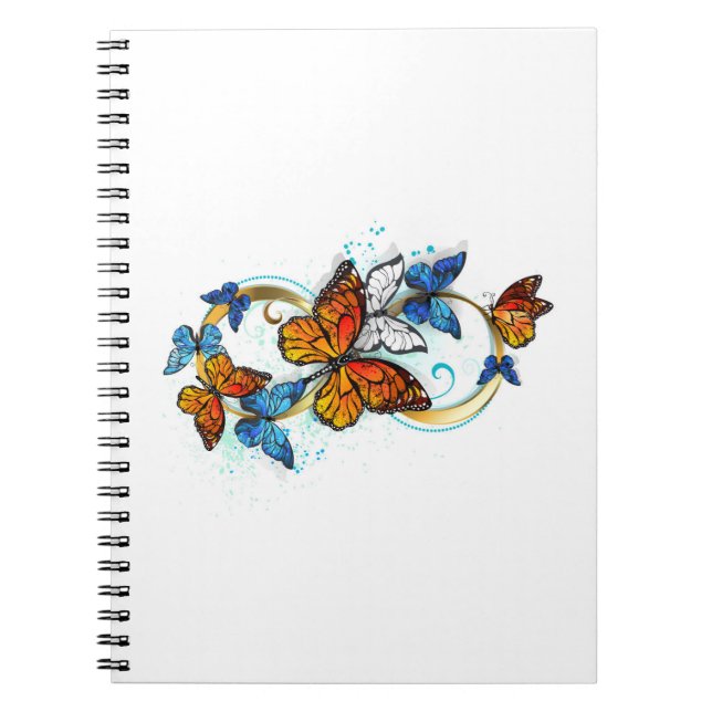 Caderno Espiral Infinidade de Borboletas Monarca (Frente)