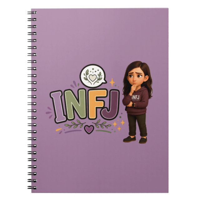 Caderno Espiral INFJ — A Guardiã das Ideias (Frente)