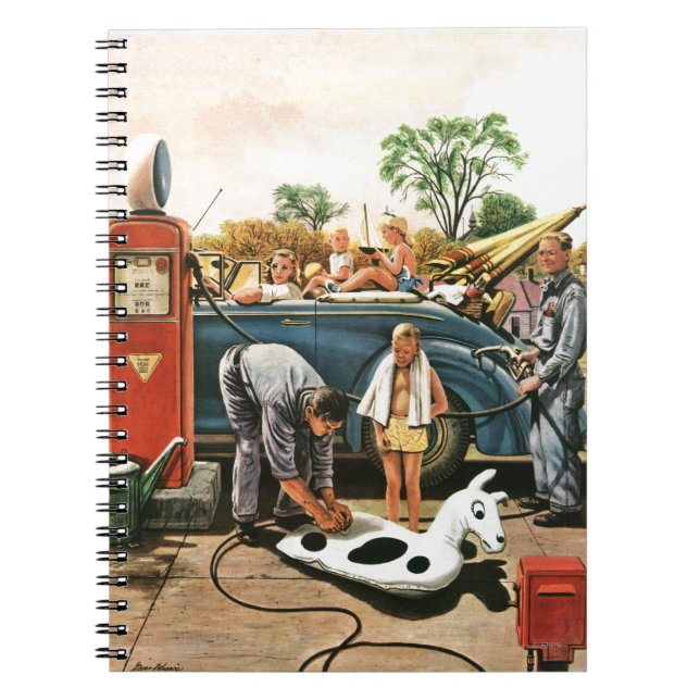 Caderno Espiral Inflando o brinquedo da praia (Frente)