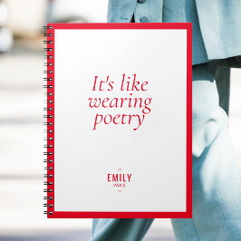 Caderno Espiral Influenciador de Estilo de Moda Vermelho Chic Marc