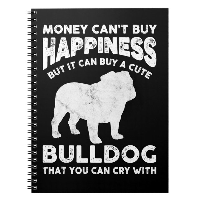 Caderno Espiral Inglês Buldogue Cachorro Lover Engraçado Cachorro  (Frente)