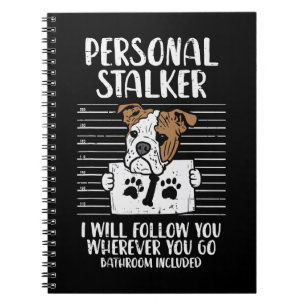 Caderno Espiral Inglês Buldogue Dog Lover Personal Stalker inglês