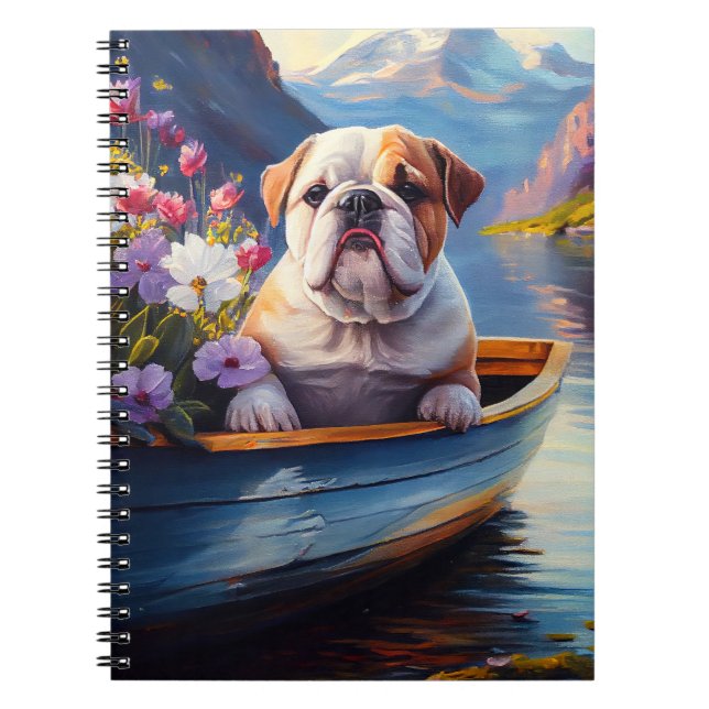 Caderno Espiral Inglês Bulldog em um Paddle: Uma Aventura Cênica (Frente)