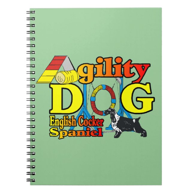 Caderno Espiral Inglês Cocker Spaniel Agilidade (Frente)