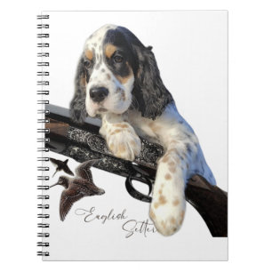Caderno Espiral Inglês Setter, fofo fofo Café Mug Flask Bolsa