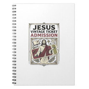 Caderno Espiral Ingresso Jesus Vintage Admissão Jesus Vintage Tick