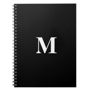 Caderno Espiral Iniciais do Monograma Nome Personalizado Dif Branc