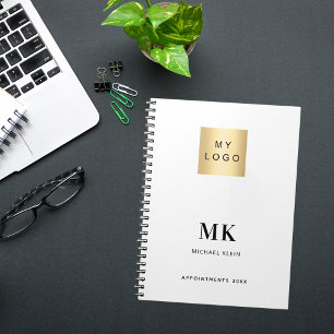 Caderno Espiral Iniciais monograma cor da marca empresarial