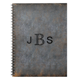 Caderno Espiral Iniciais Monogrammed rústicas personalizadas do