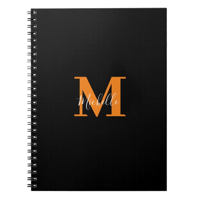 Caderno Espiral Iniciais Personalizados e Monograma de Nome (Frente)