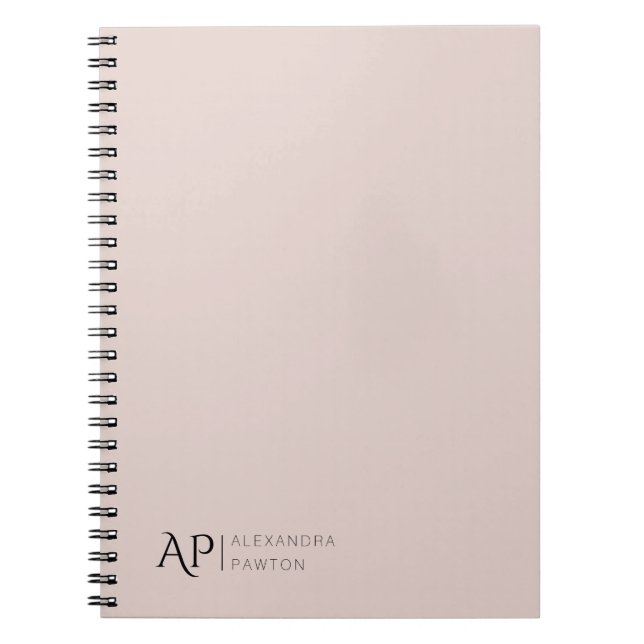 Caderno Espiral Iniciais Personalizados Light Rosa Personal (Frente)