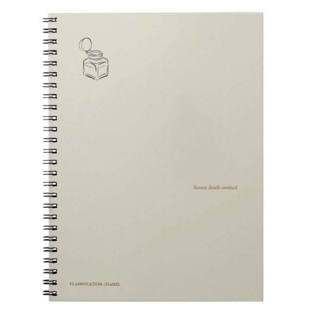 Caderno Espiral Ink pot- Forgotten Archive- Minimalist (Frente)
