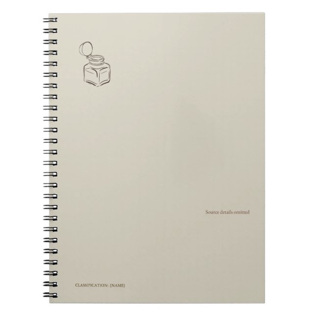 Caderno Espiral Ink pot- Forgotten Archive- Minimalist (Frente)