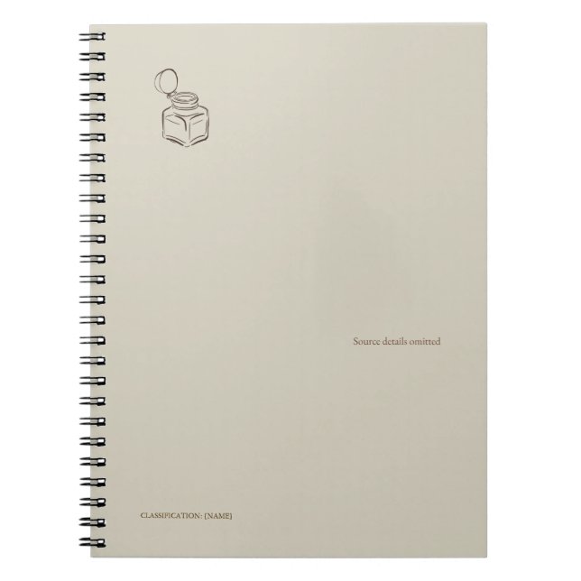 Caderno Espiral Ink pot- Forgotten Archive- Minimalist (Frente)