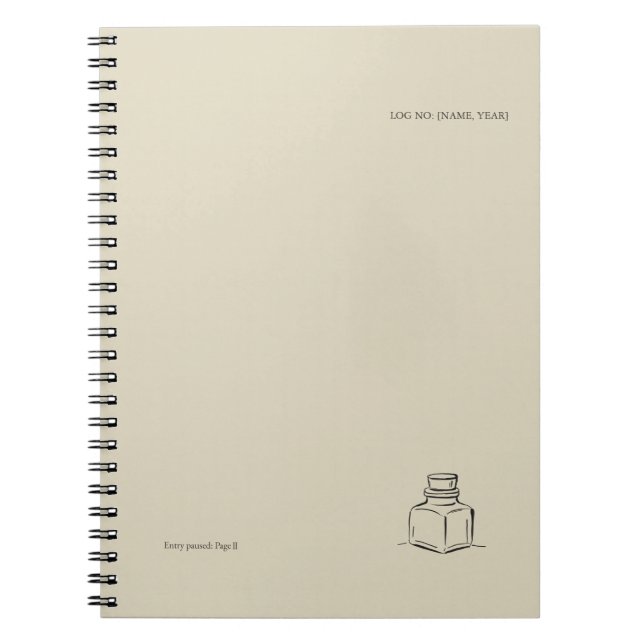 Caderno Espiral Ink Pot- Minimalist Book Lover Photo Notebook (Frente)