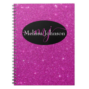 Caderno Espiral Inscrição elegante no notebook preto